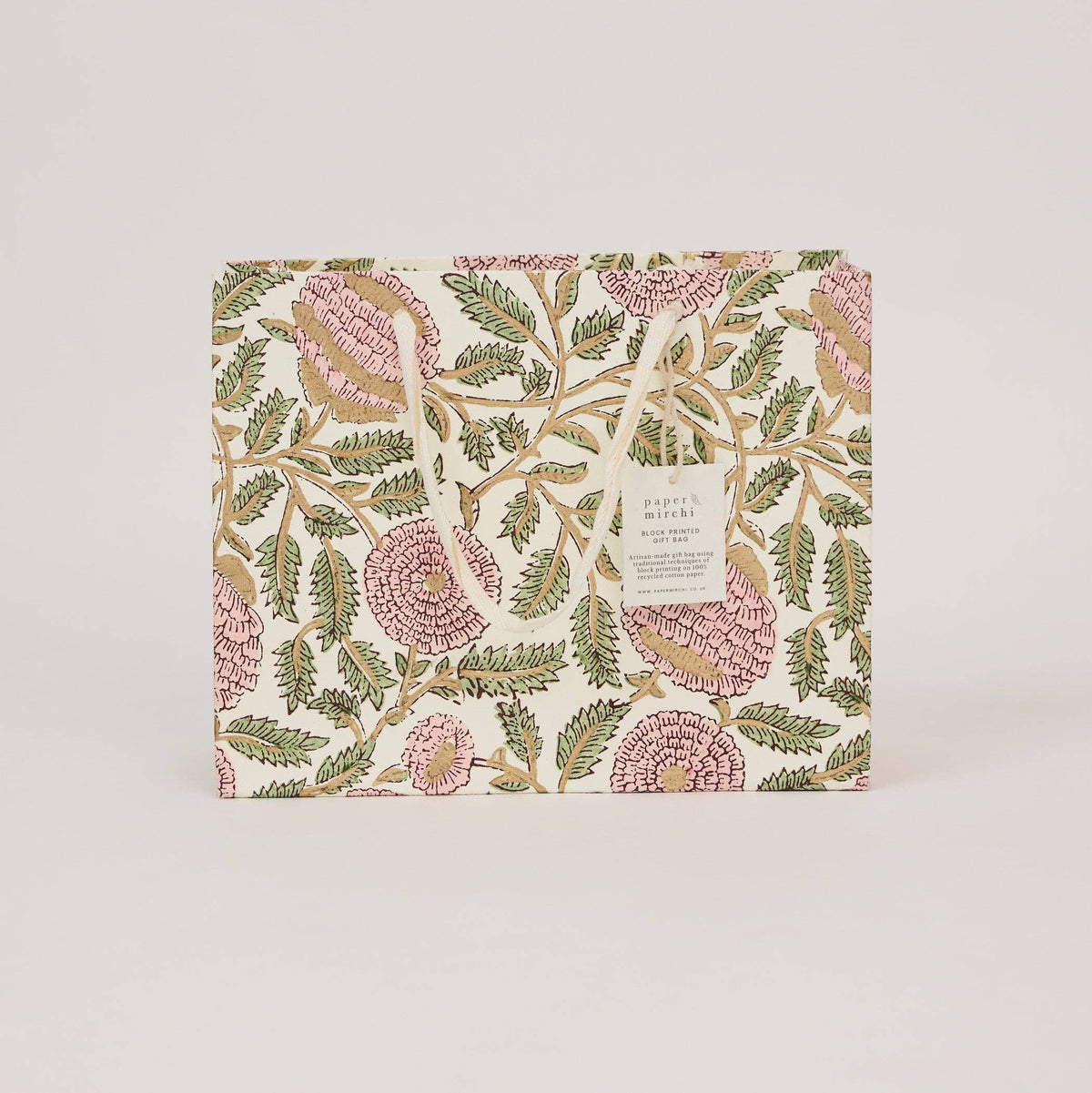 Block Printed Gift Bags - Blush Refresh - Medium