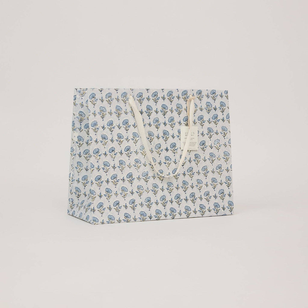 Block Printed Gift Bags - Blue Stone Refresh - Large