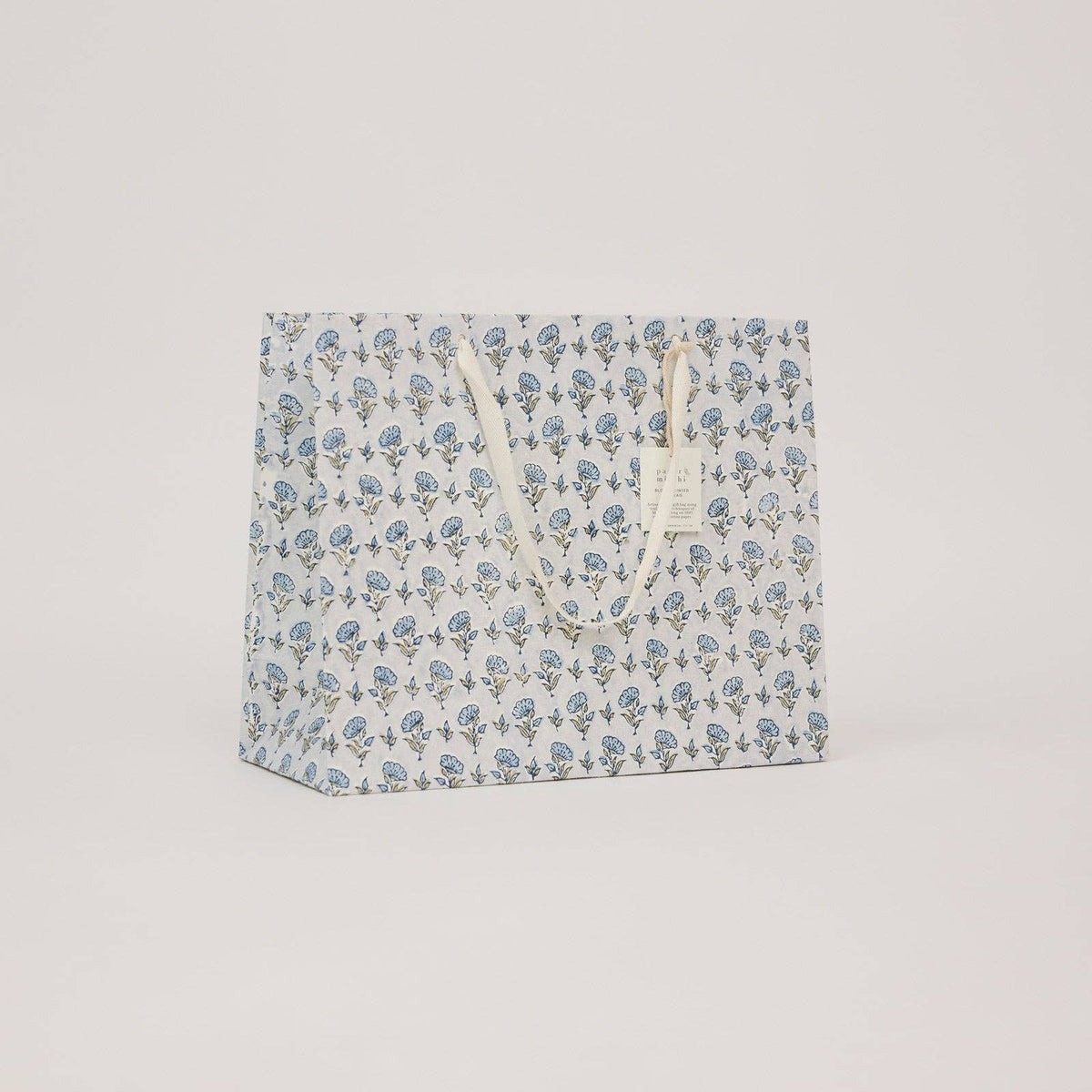 Block Printed Gift Bags - Blue Stone Refresh - Large