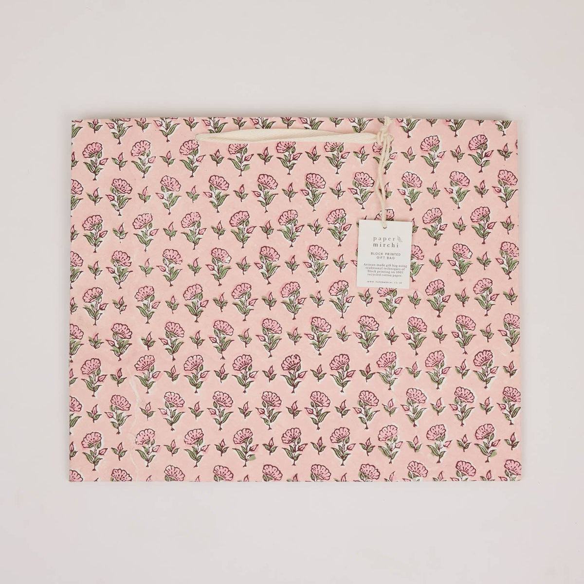 Block Printed Gift Bags - Blush Refresh - Large