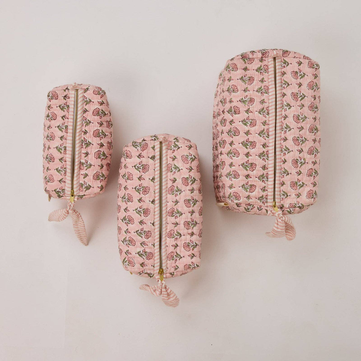 Organic Cotton Toiletry Bag - Ditsy Floral Blush - Small