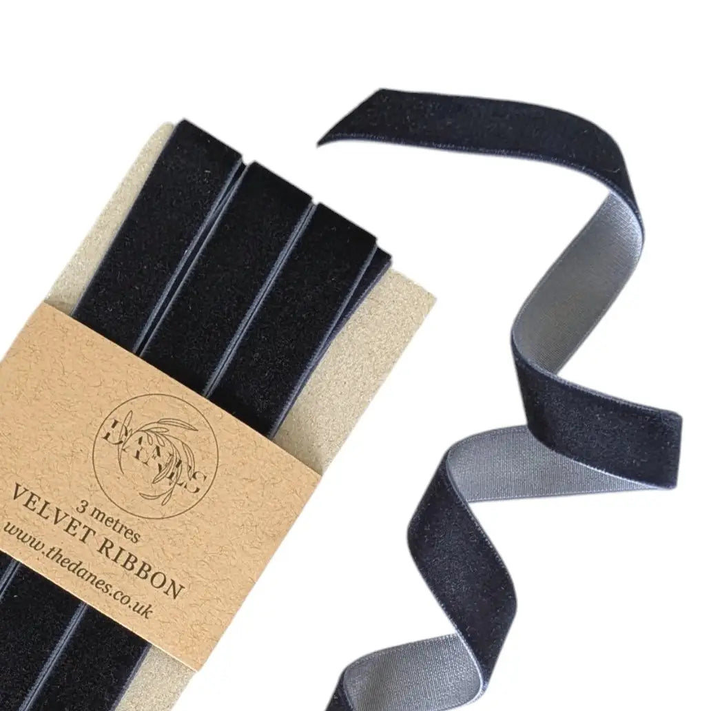 Velvet Ribbon - 16mm X 3M - Navy