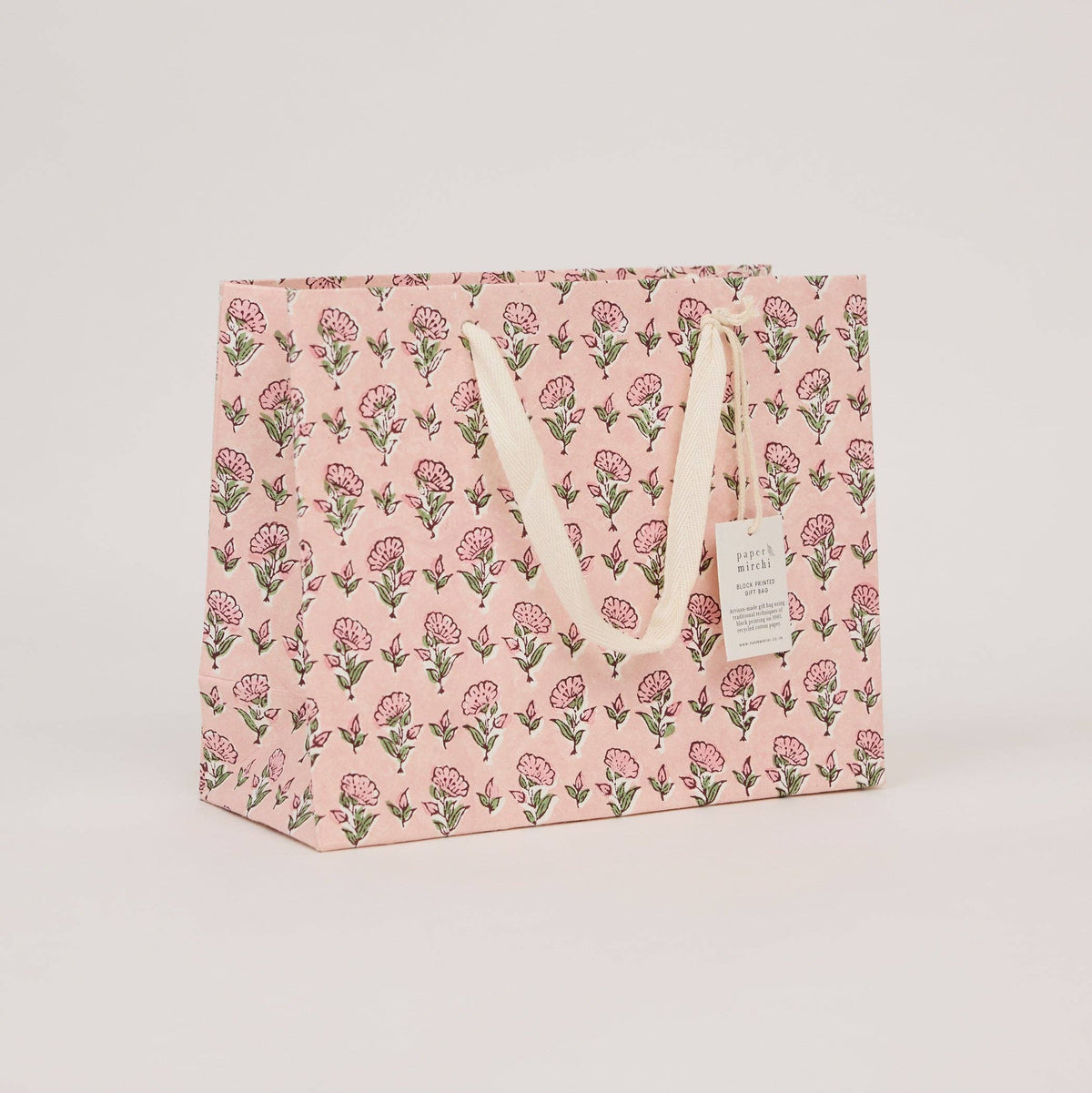 Block Printed Gift Bags - Blush Refresh - Medium