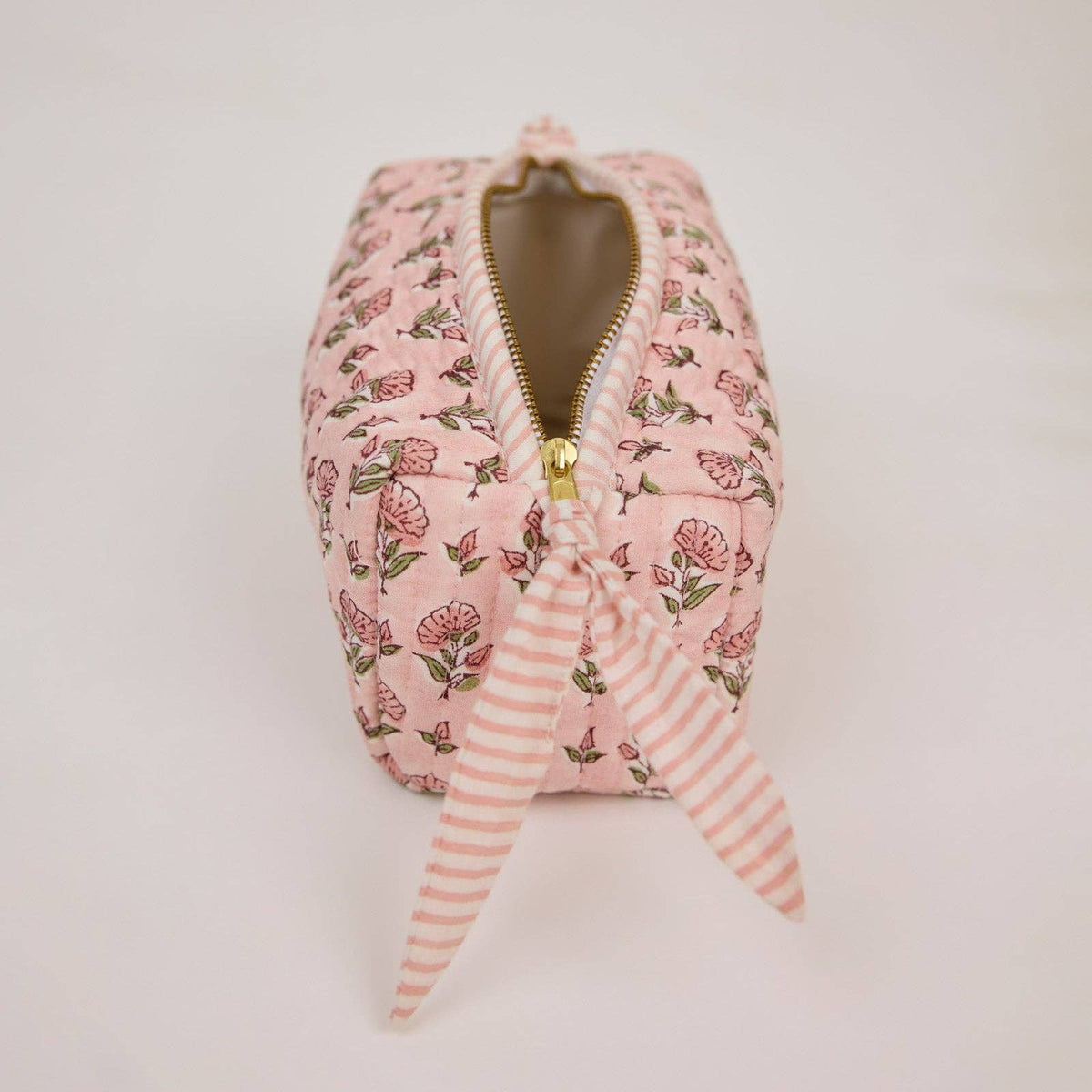 Organic Cotton Toiletry Bag - Ditsy Floral Blush - Small