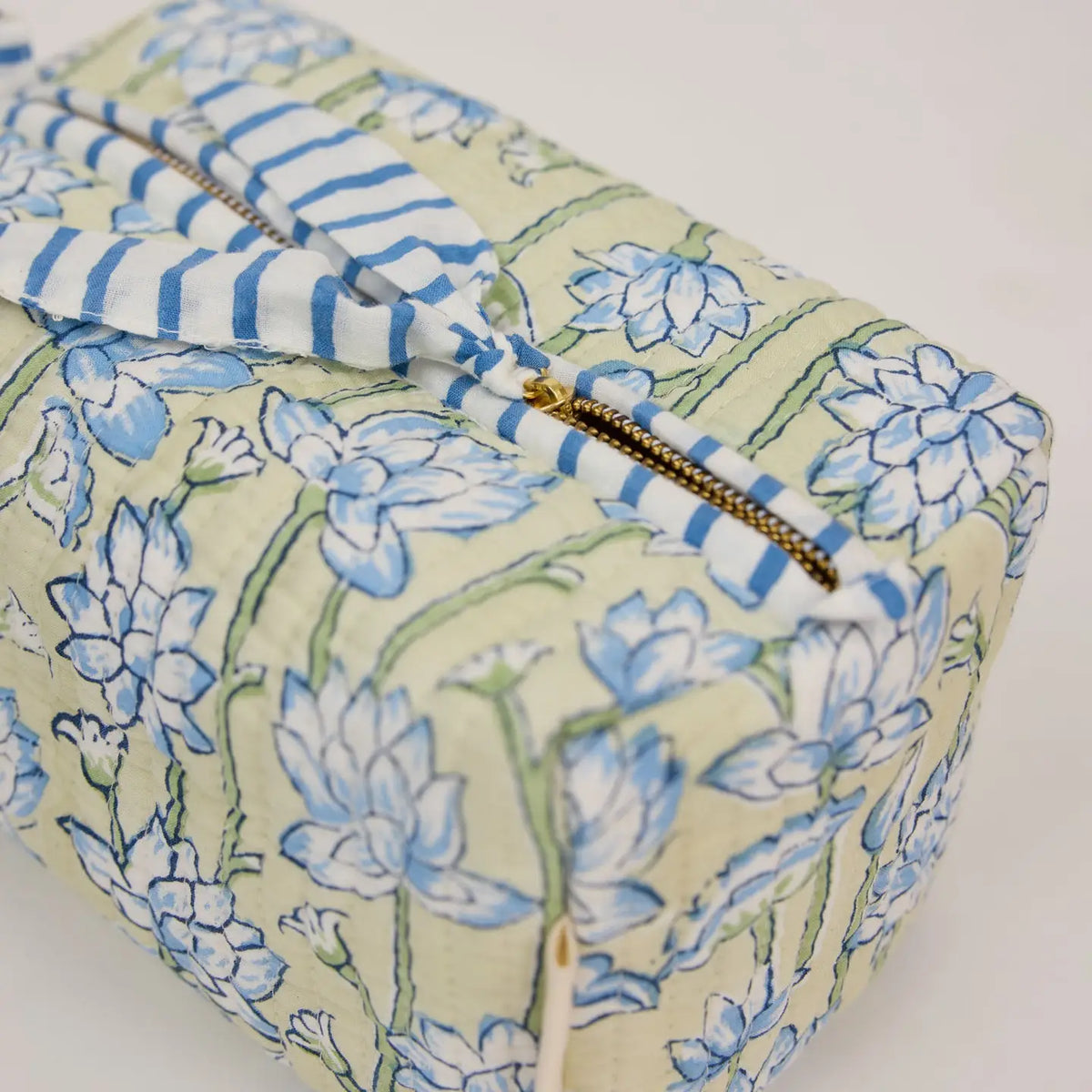 Paper Mirchi Organic Cotton Toiletry Bag - Lotus Indigo