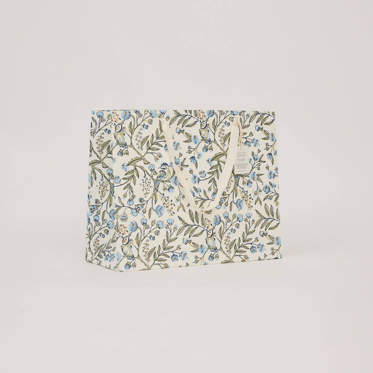 Block Printed Gift Bags - Blue Stone Refresh - Large