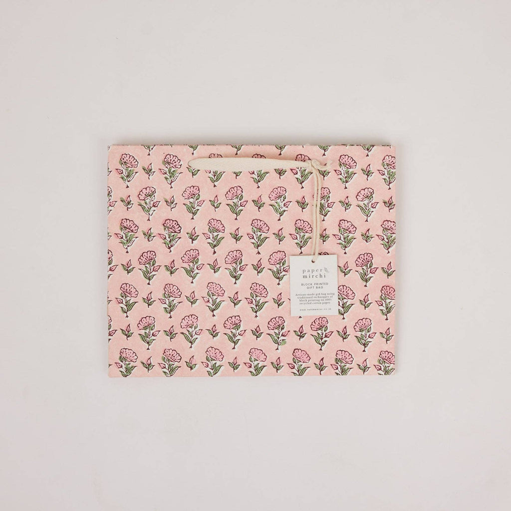 Block Printed Gift Bags - Blush Refresh - Medium
