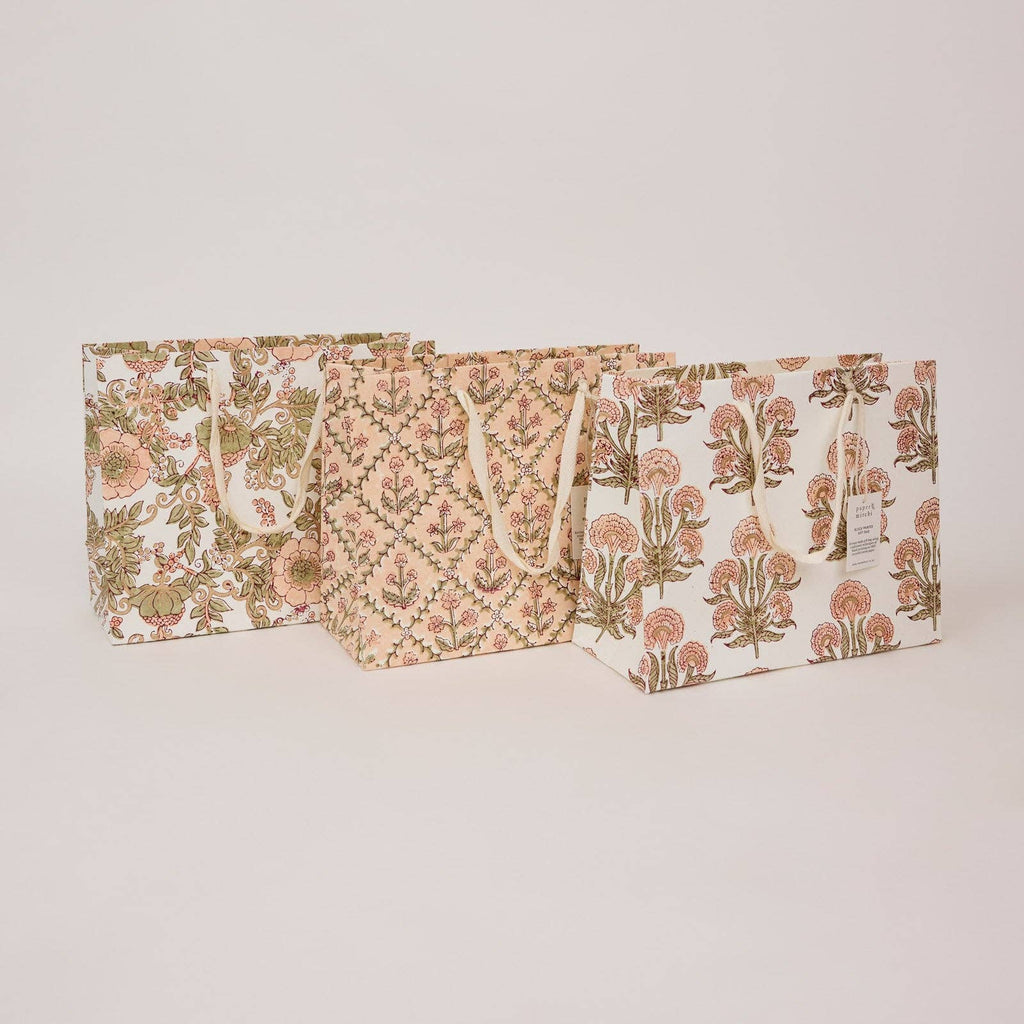 Block Printed Gift Bags - Terracotta - Medium