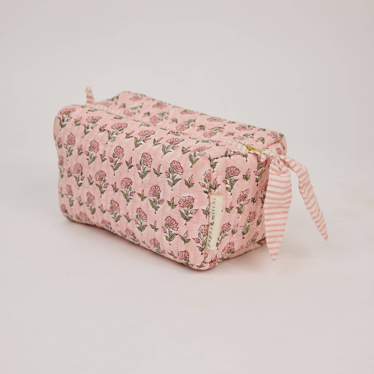 Organic Cotton Toiletry Bag - Ditsy Floral Blush - Medium