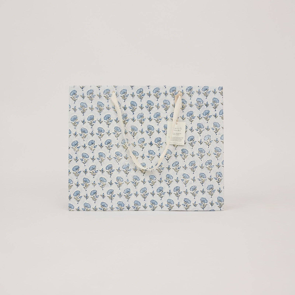 Block Printed Gift Bags - Blue Stone Refresh - Large