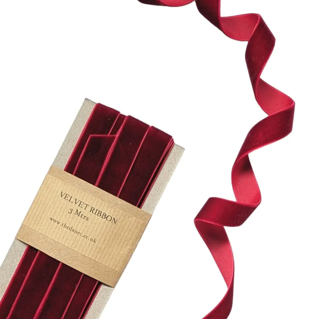 Velvet Ribbon - 16mm X 3M - Red