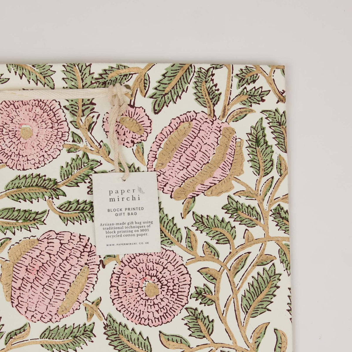 Block Printed Gift Bags - Blush Refresh - Medium