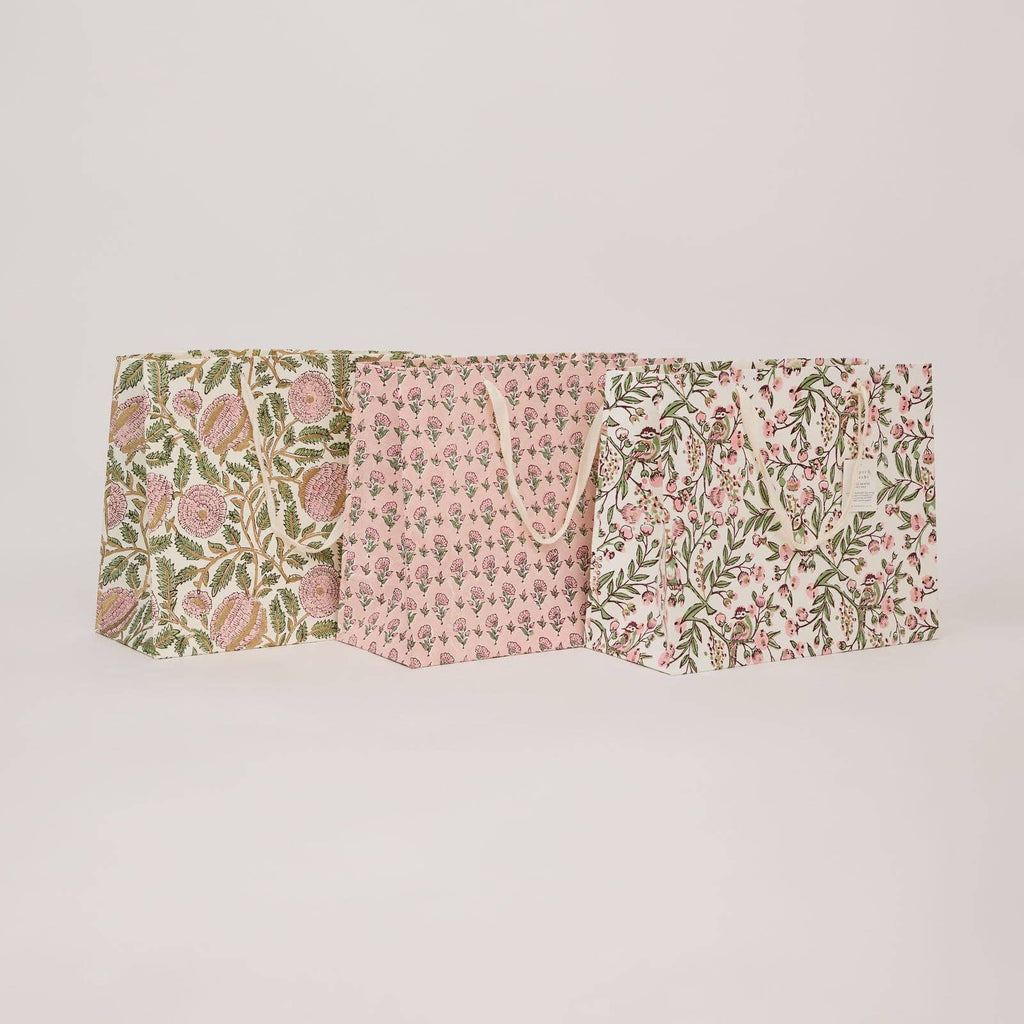 Block Printed Gift Bags - Blush Refresh - Large