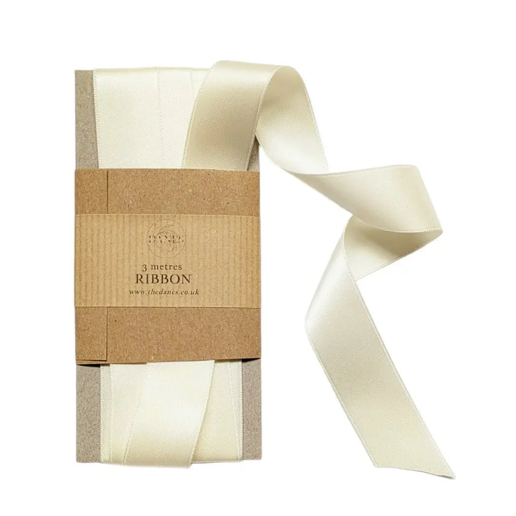 Luxury Double Faced Satin Silk Ribbon - 25mm X 3M - Ivory