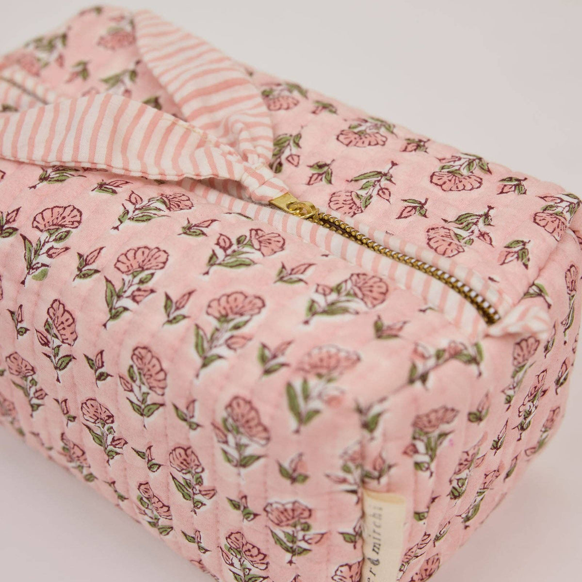 Organic Cotton Toiletry Bag - Ditsy Floral Blush - Medium