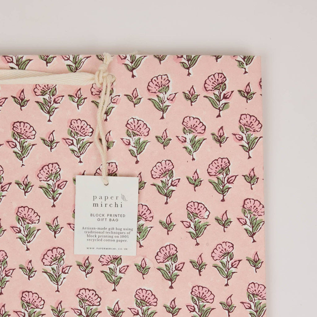 Block Printed Gift Bags - Blush Refresh - Medium