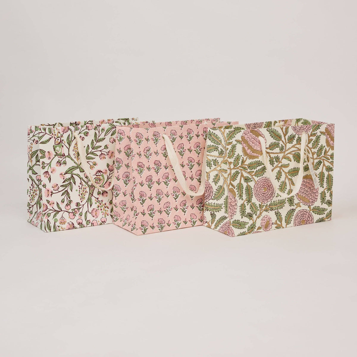 Block Printed Gift Bags - Blush Refresh - Medium