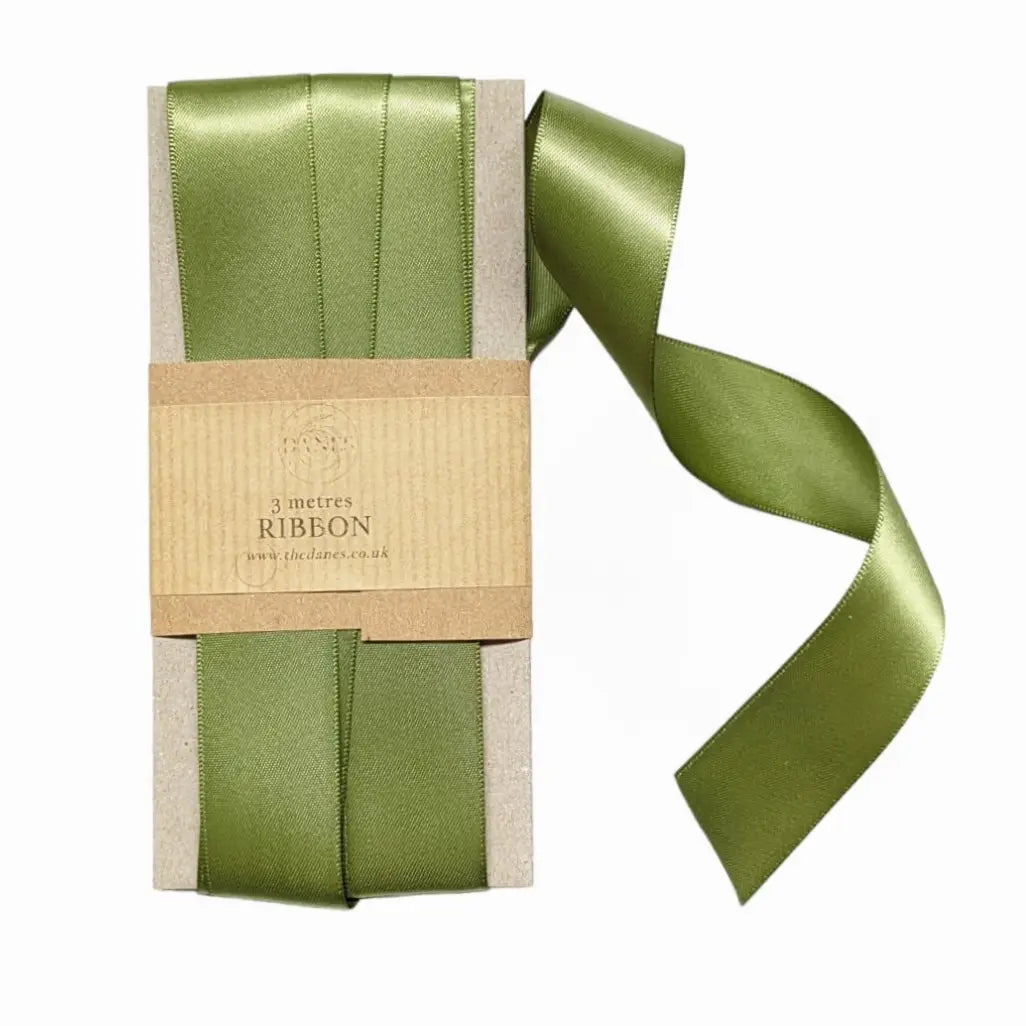 Double Faced Satin Ribbon - 25mm X 3M - Willow Green