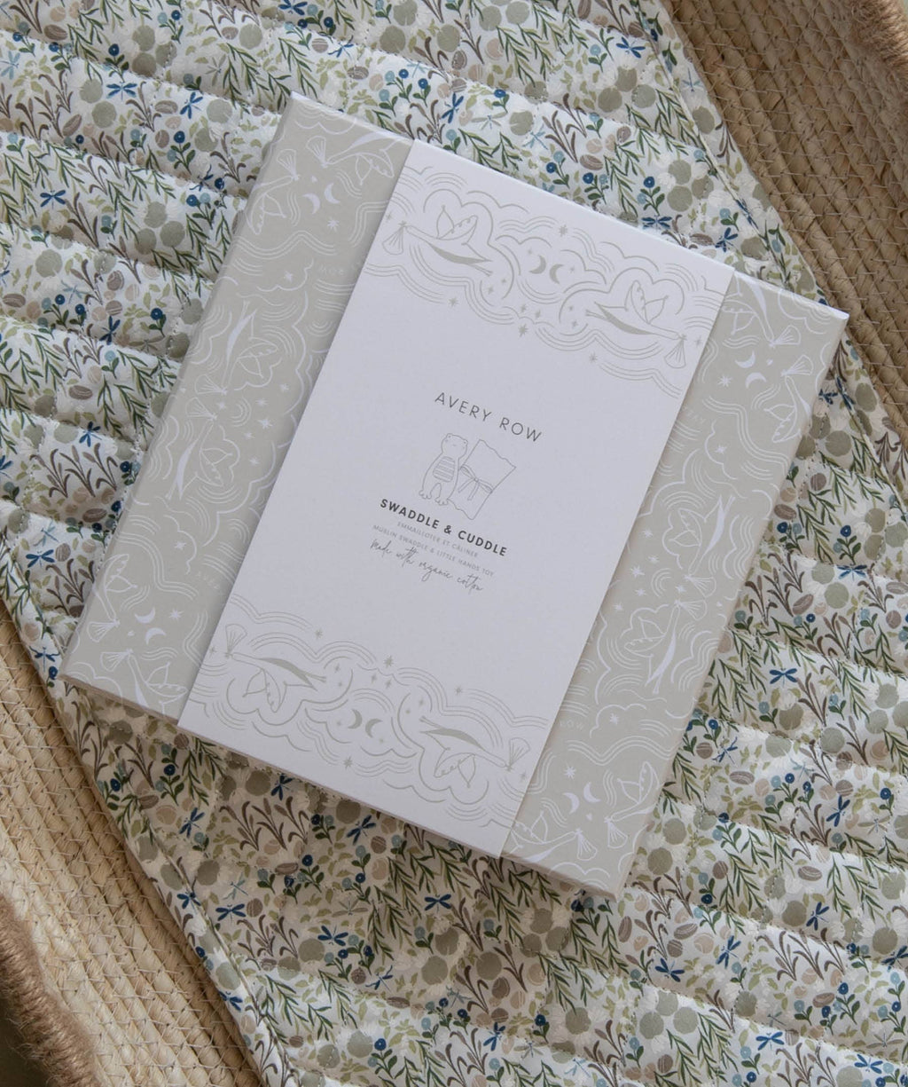 Avery Row - Swaddle & Cuddle New Baby Gift Set - Riverbank
