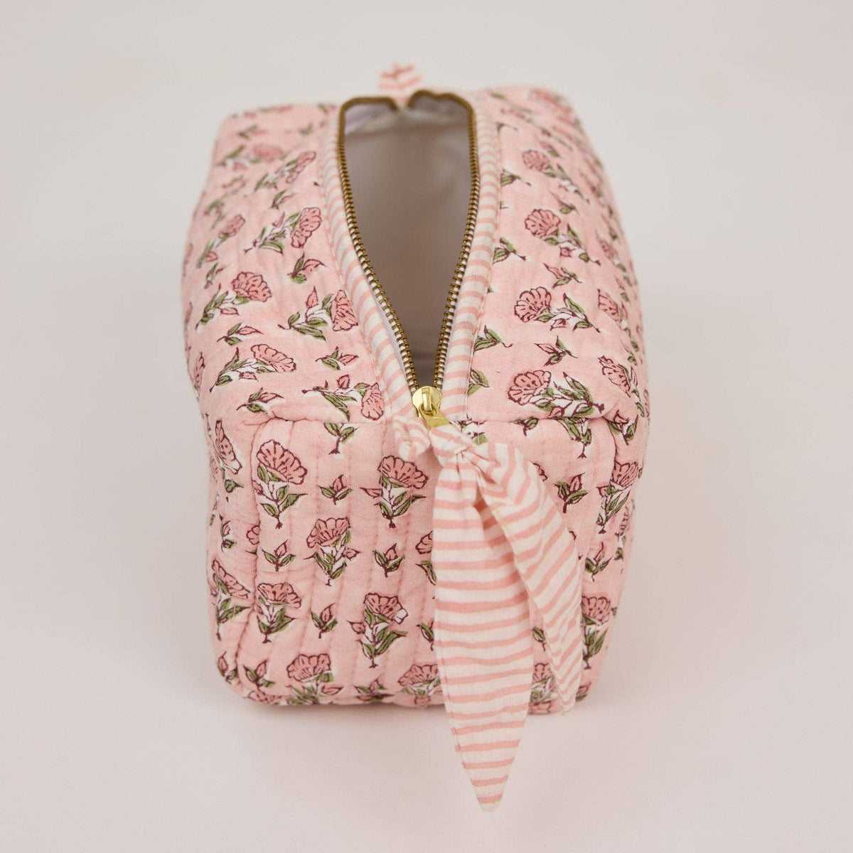 Organic Cotton Toiletry Bag - Ditsy Floral Blush - Medium