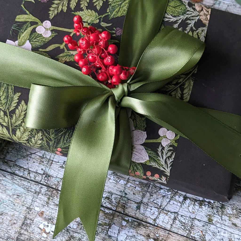 Double Faced Satin Ribbon - 25mm X 3M - Willow Green