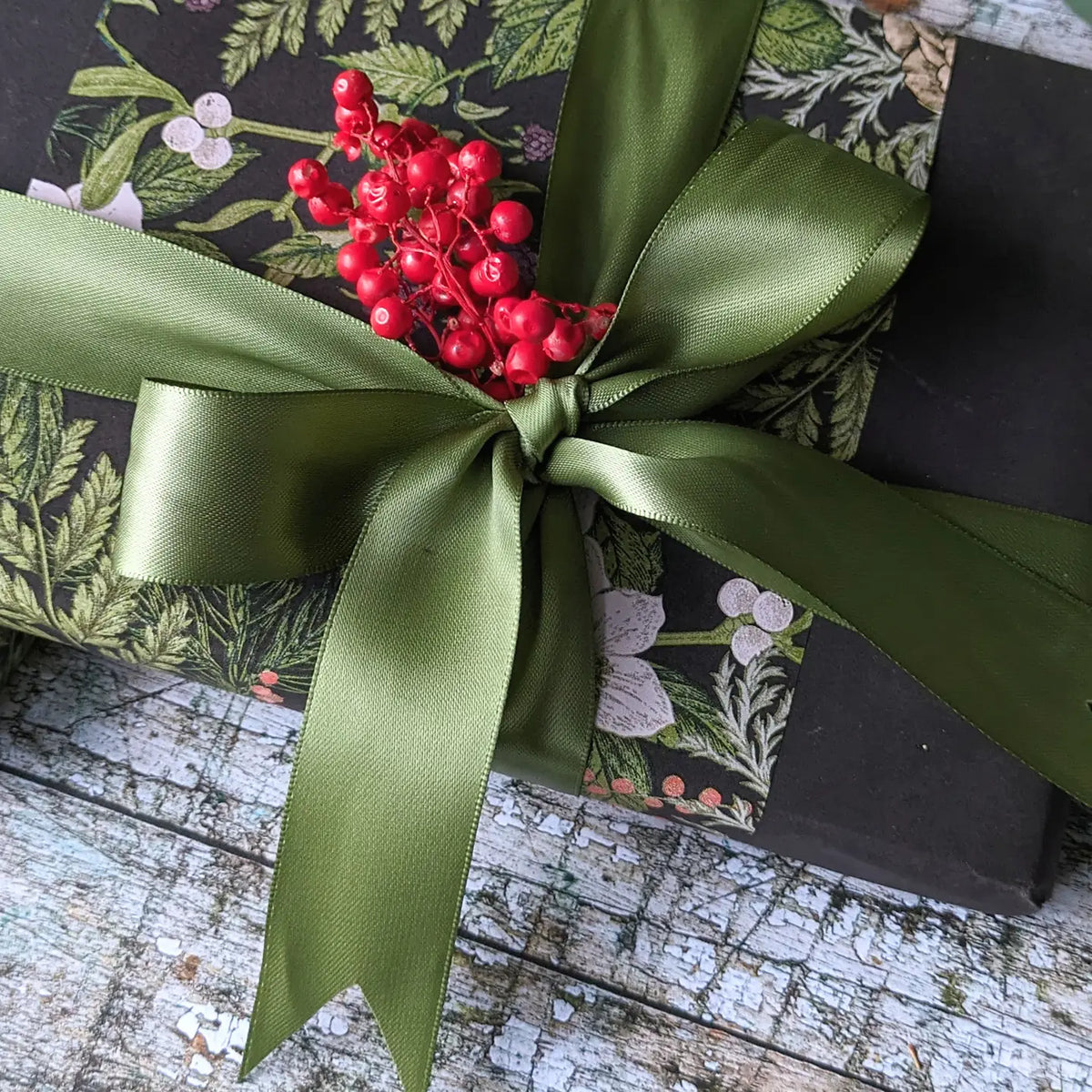 Double Faced Satin Ribbon - 25mm X 3M - Willow Green