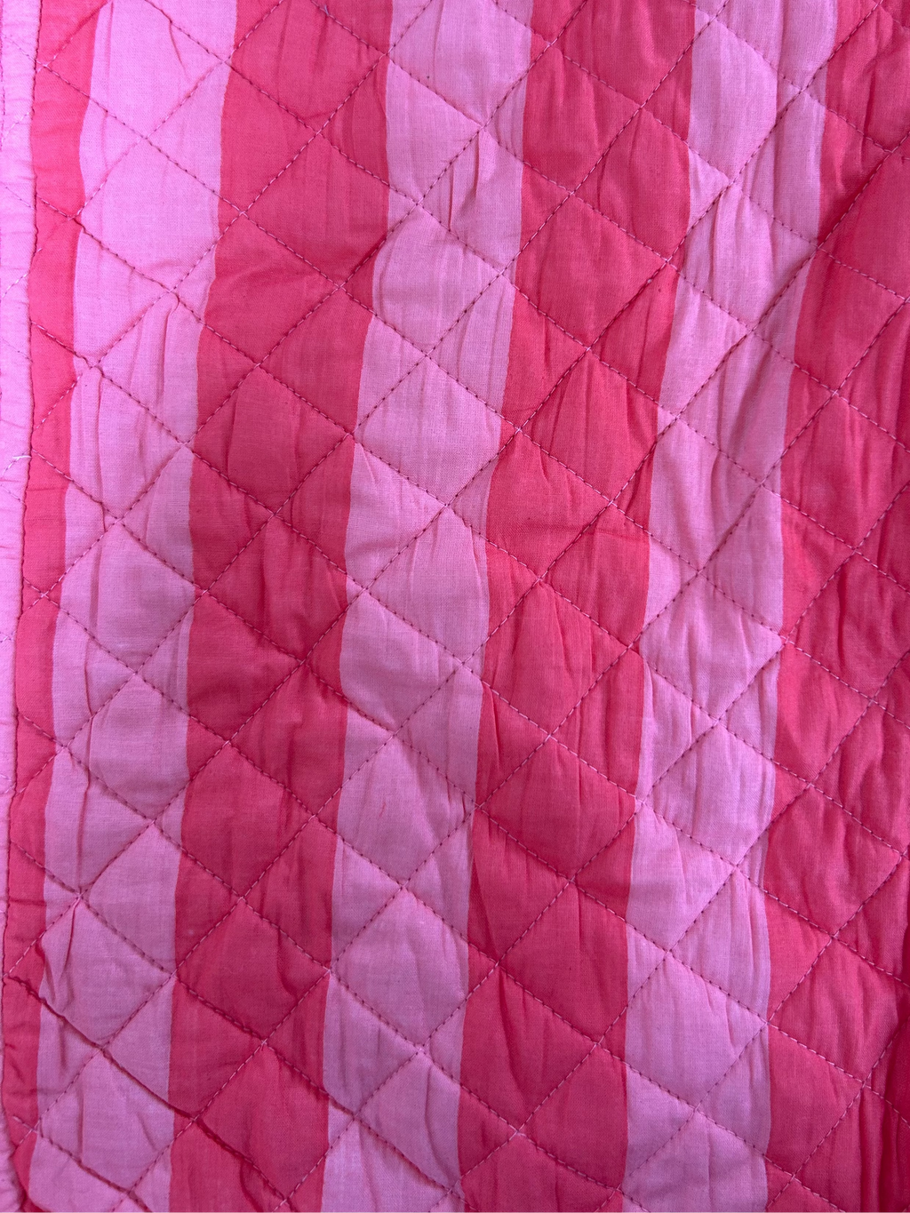 Roma Reversible Basket Bag - Coral Stripe