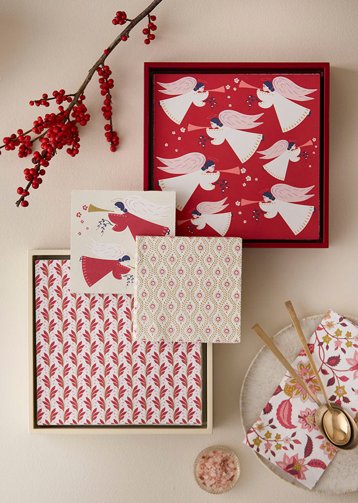 Bungalow Paper Napkins Pack of 50 -  Naya Scarlet