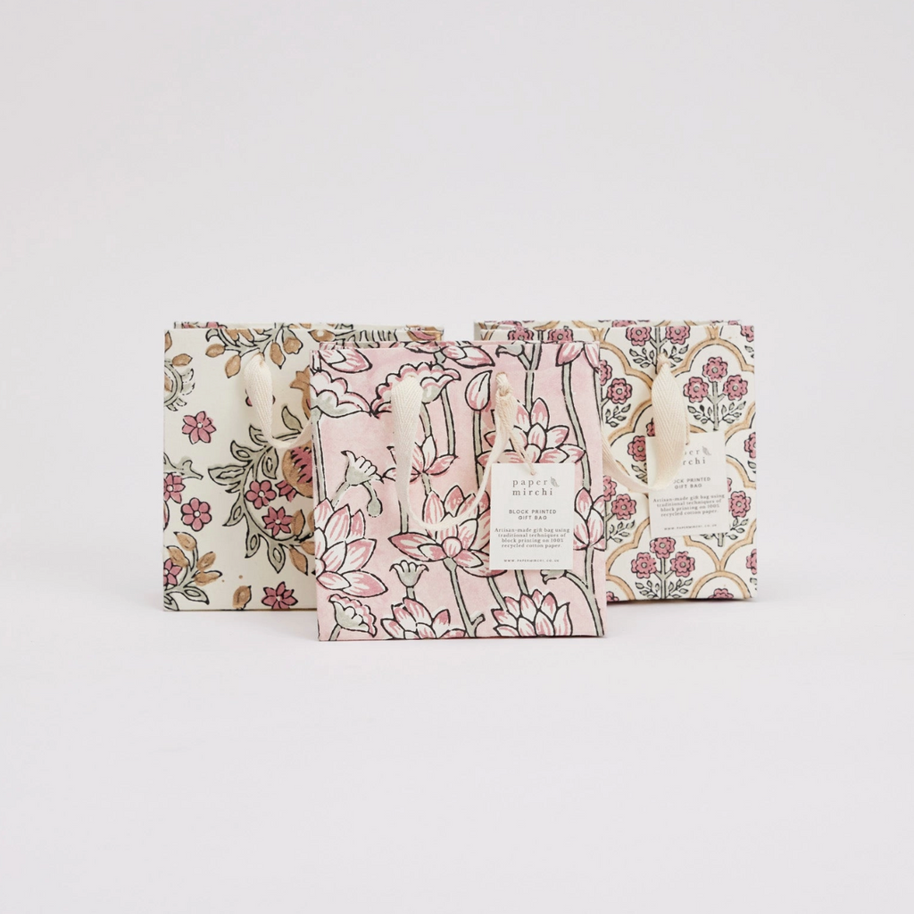 Hand Block Printed Gift Bag - Small