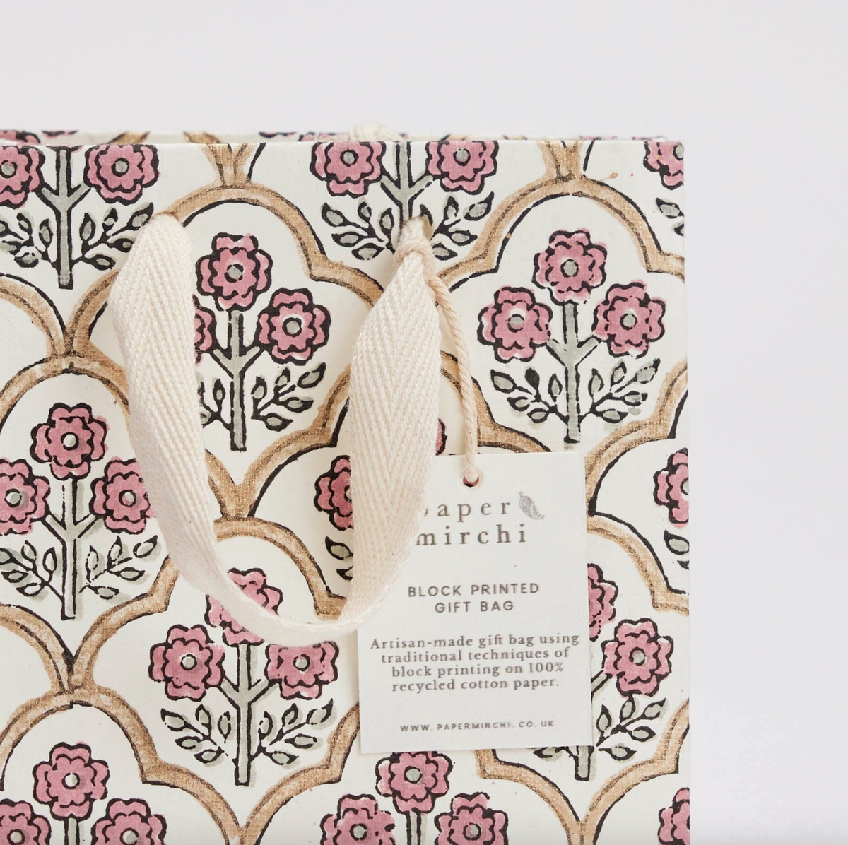 Hand Block Printed Gift Bag - Small