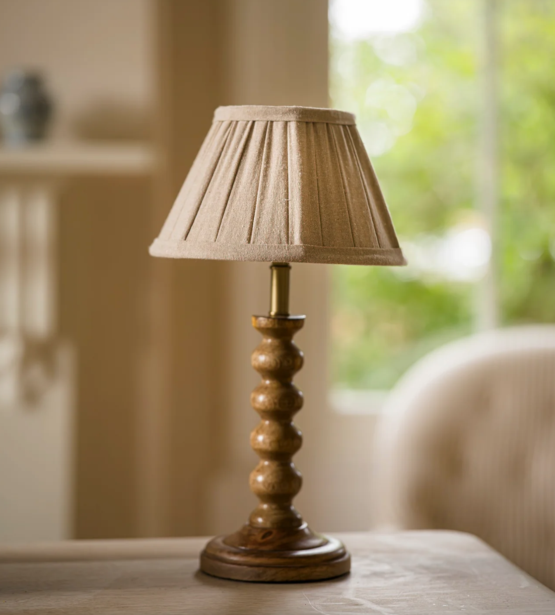 Pleated Linen Shade, Natural