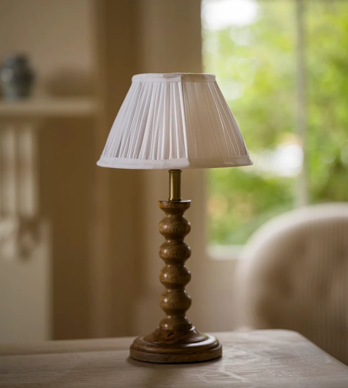 Pleated Linen Shade, White