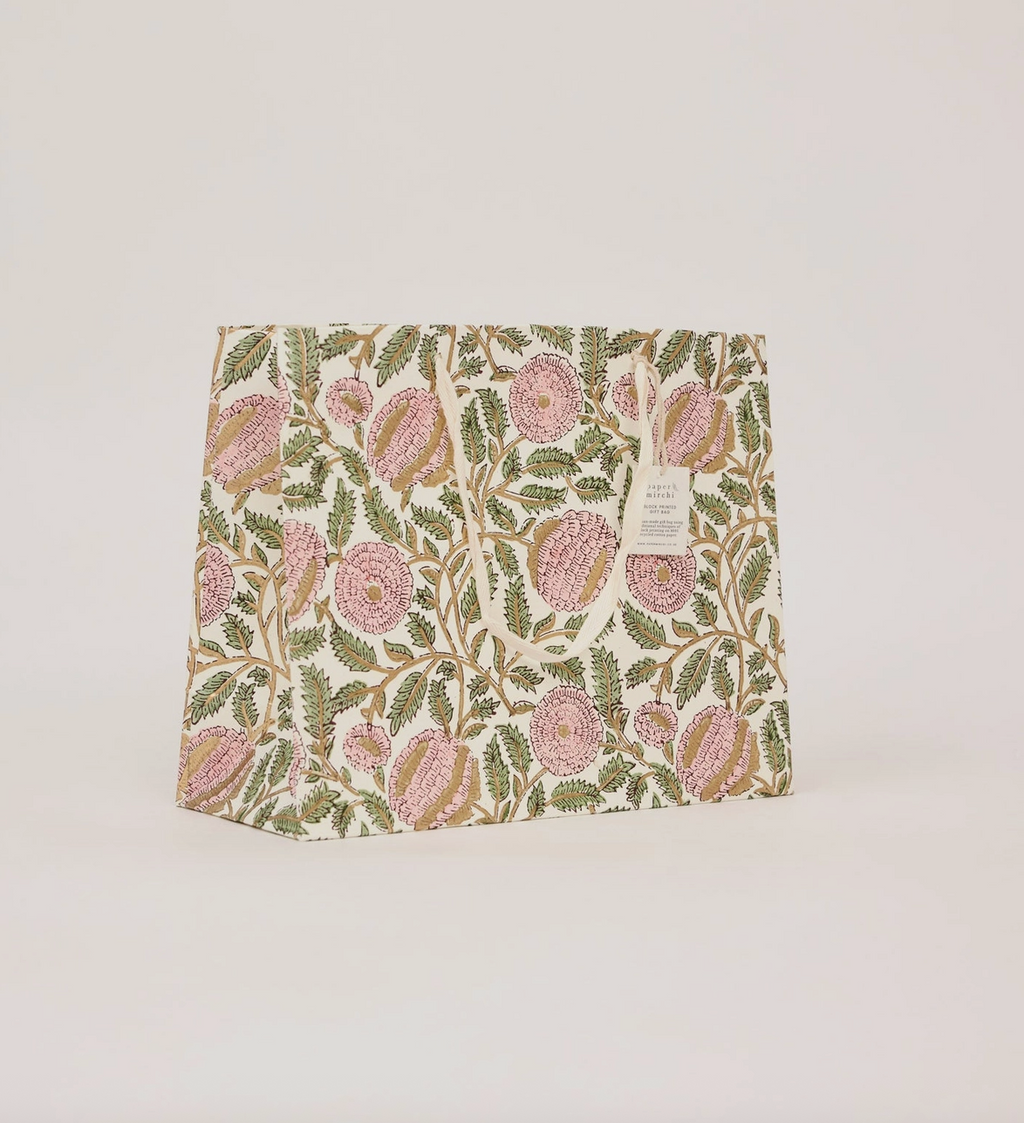 Block Printed Gift Bags - Blush Refresh - Large