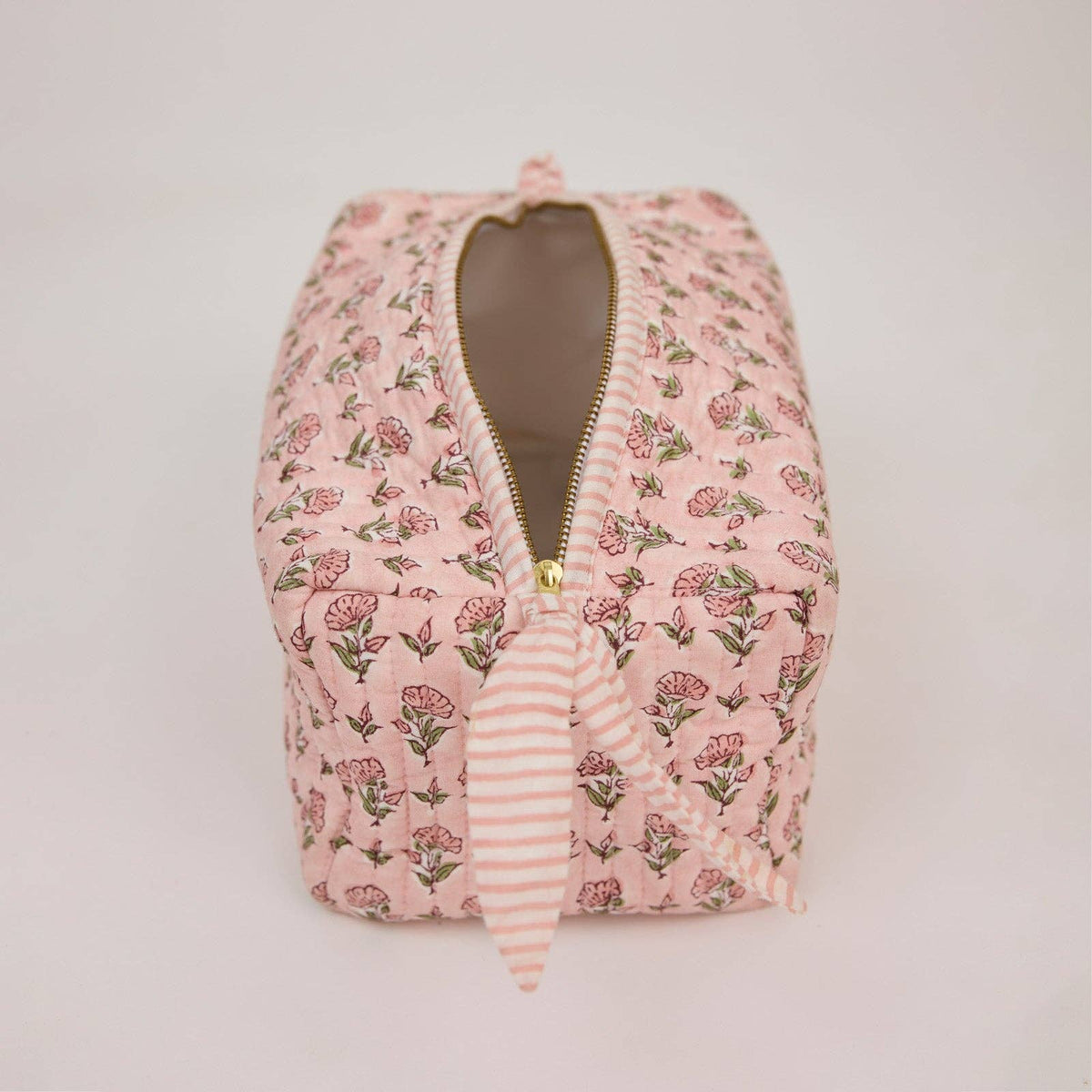 Organic Cotton Toiletry Bag - Ditsy Floral Blush - Large