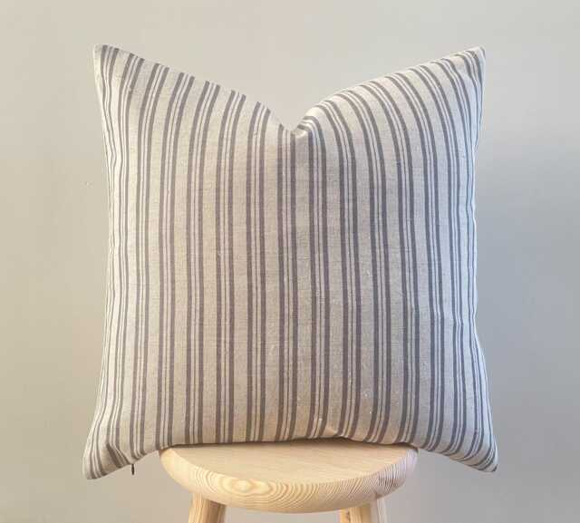 Evelynn Grey Stripe Cushion Cover