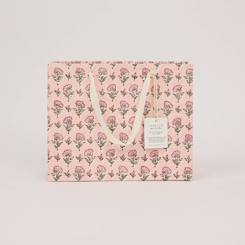 Block Printed Gift Bags - Blush Refresh - Medium