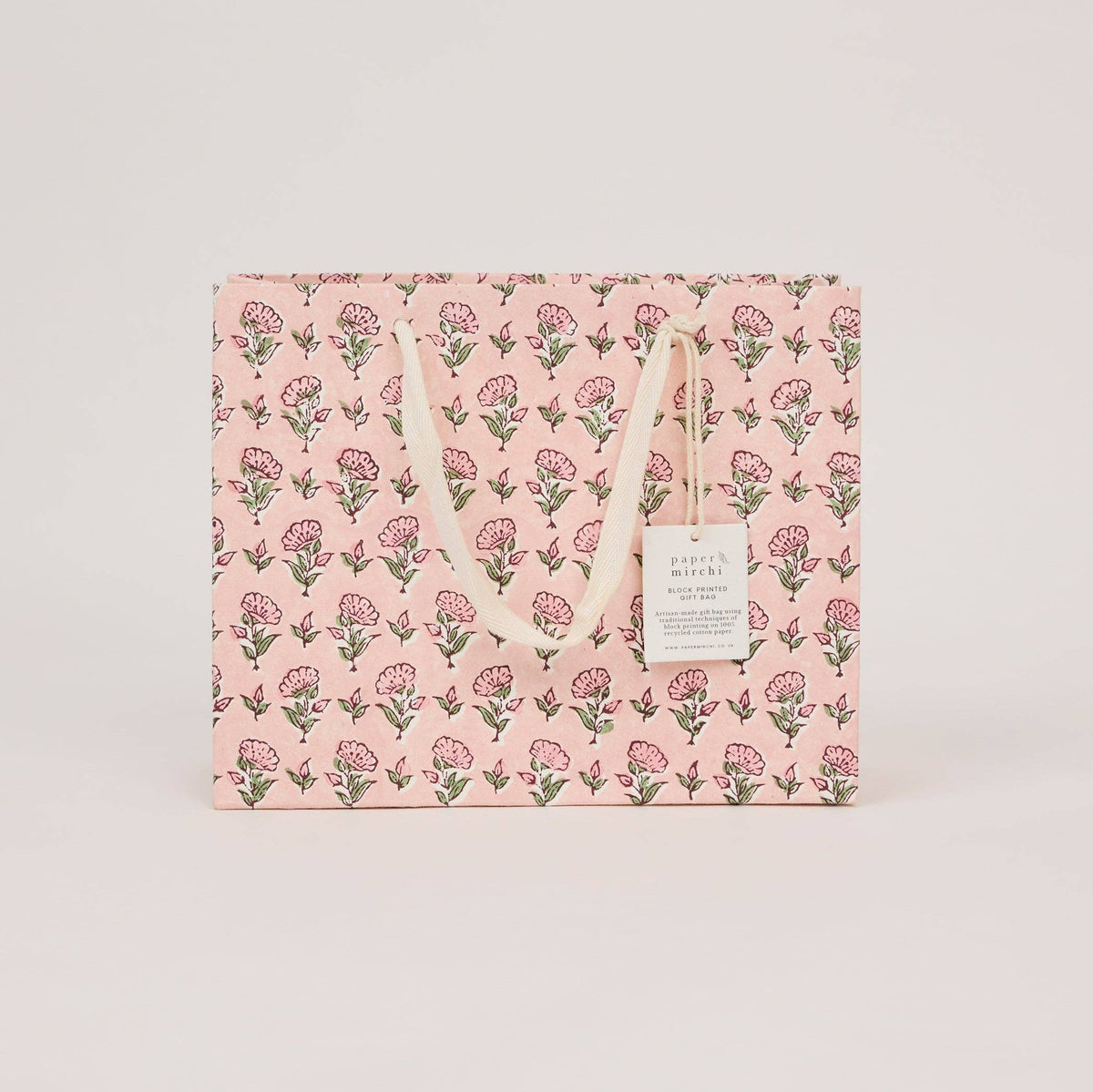 Block Printed Gift Bags - Blush Refresh - Medium