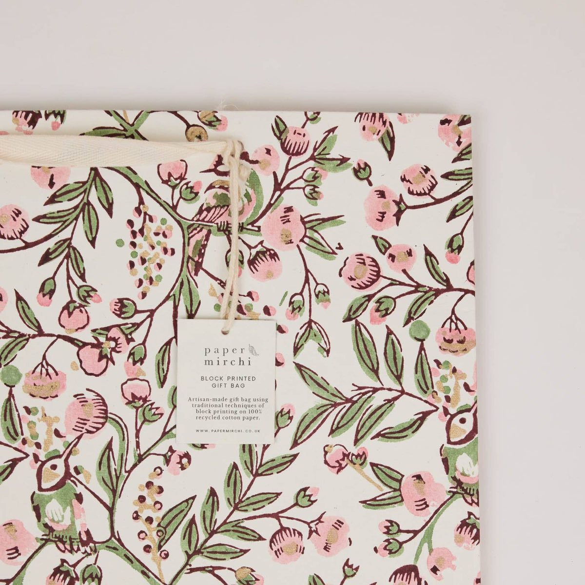 Block Printed Gift Bags - Blush Refresh - Large