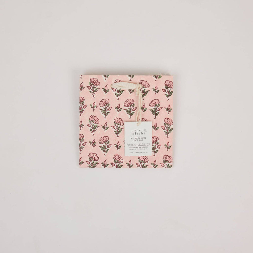 Block Printed Gift Bags - Blush Refresh - Small