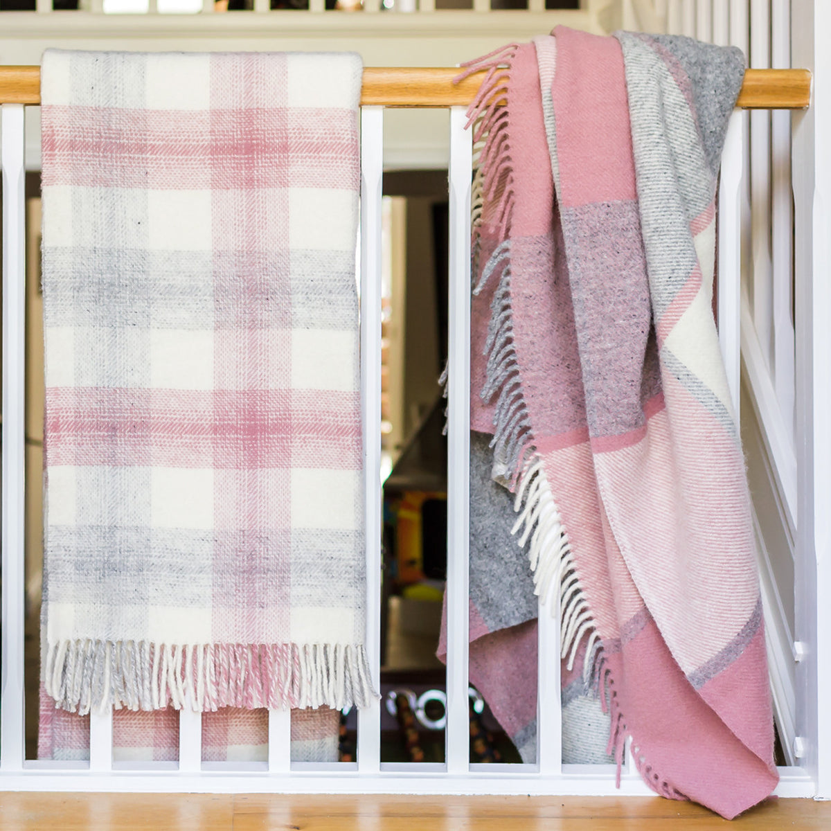 Block Check Charcoal & Dusky Pink
