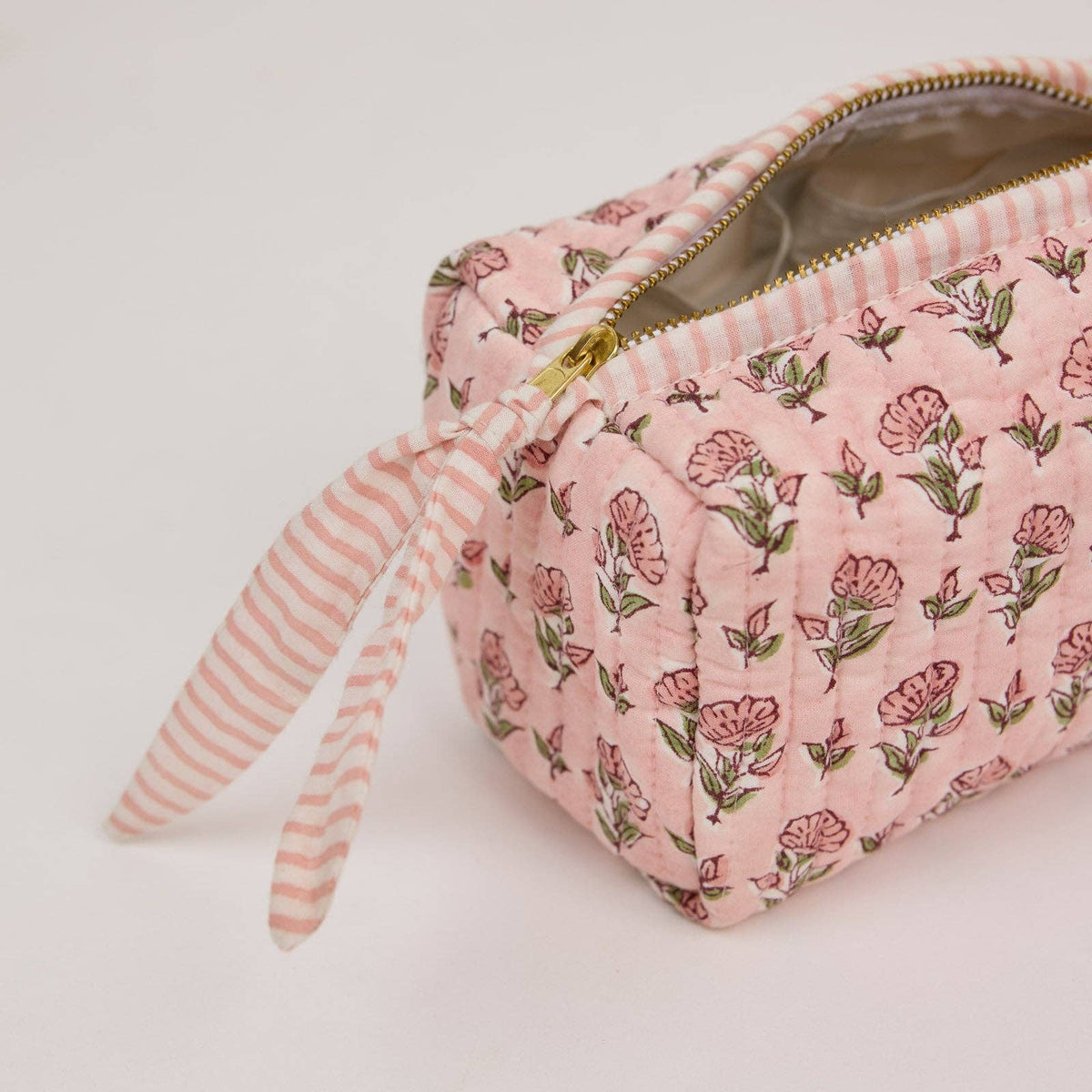 Organic Cotton Toiletry Bag - Ditsy Floral Blush - Small