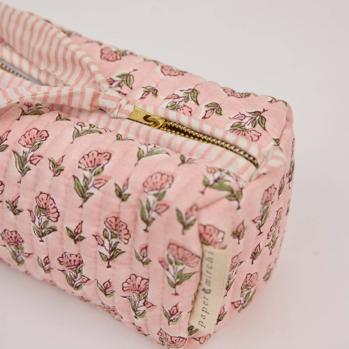 Organic Cotton Toiletry Bag - Ditsy Floral Blush - Small