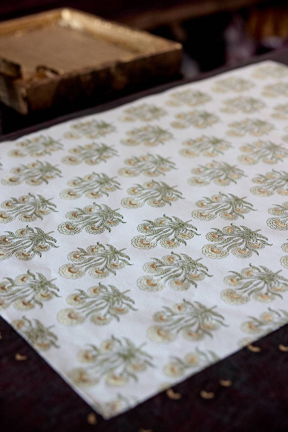 Block Printed Gift Bags - Winter Red - Large