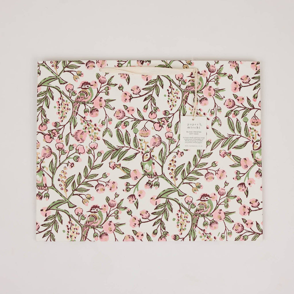 Block Printed Gift Bags - Blush Refresh - Large