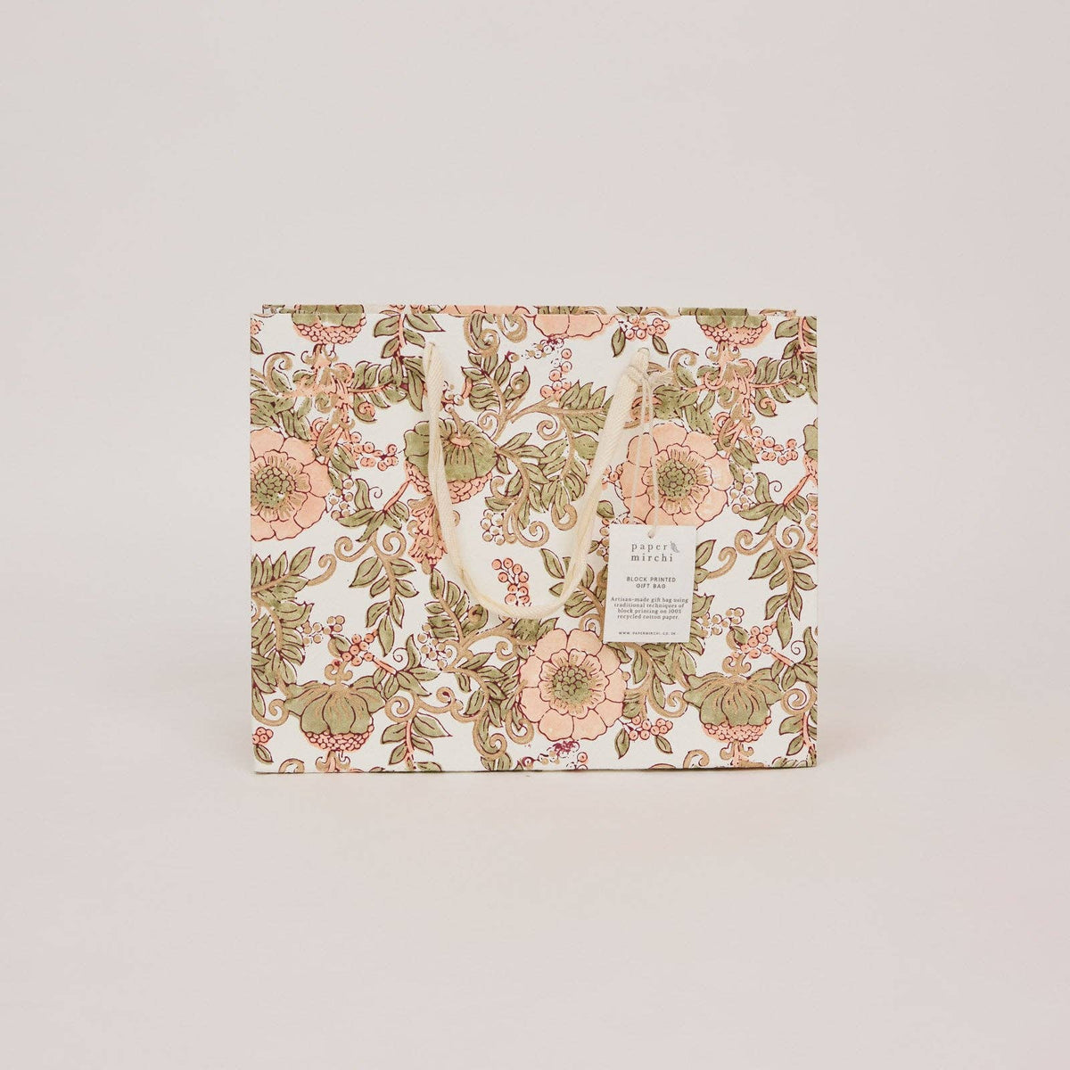 Block Printed Gift Bags - Terracotta - Medium