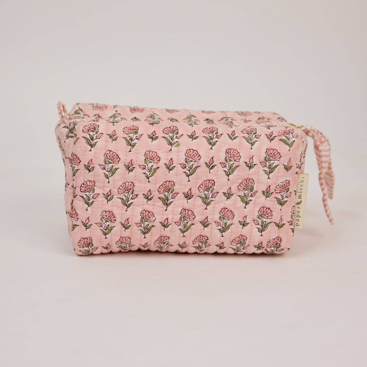 Organic Cotton Toiletry Bag - Ditsy Floral Blush - Medium