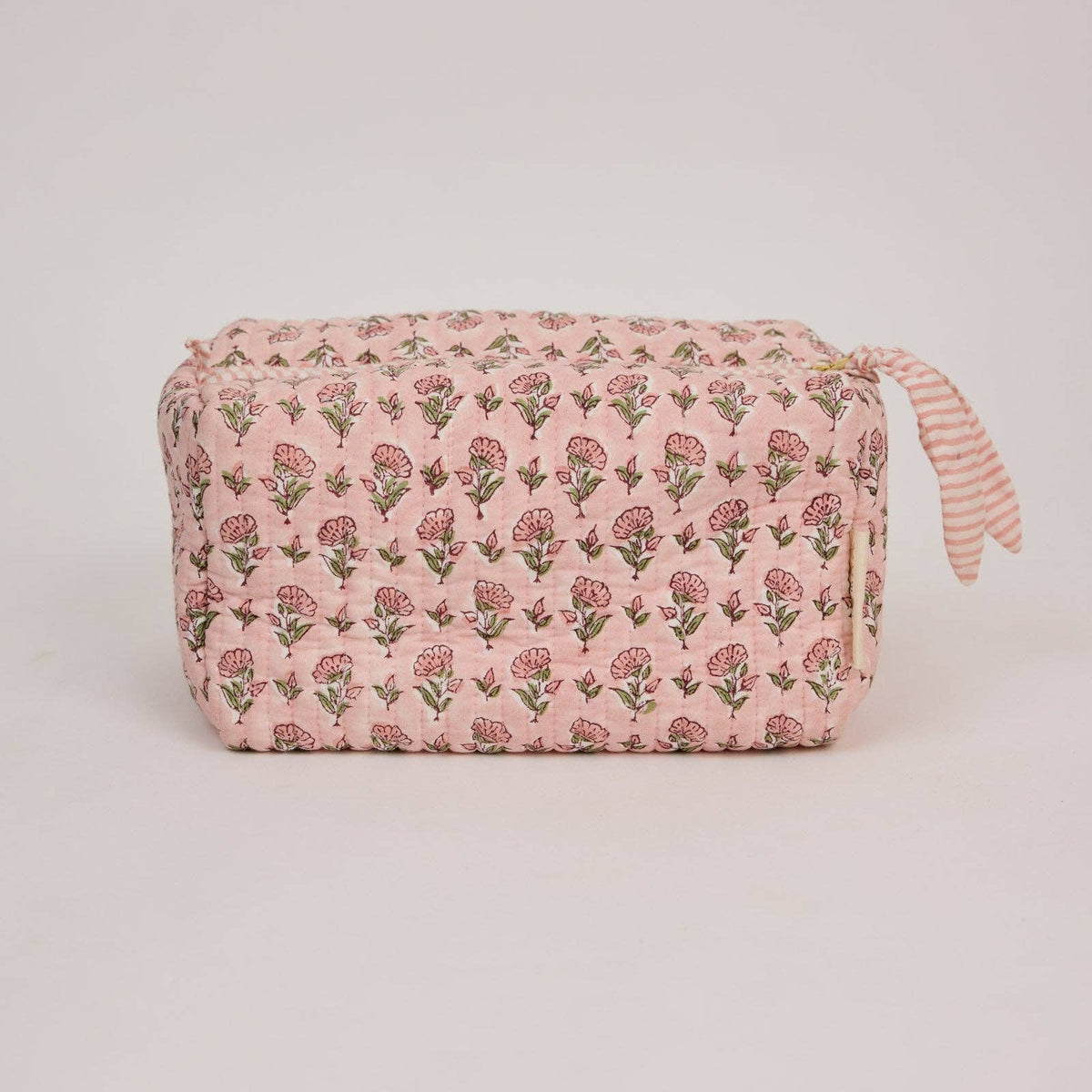 Organic Cotton Toiletry Bag - Ditsy Floral Blush - Large