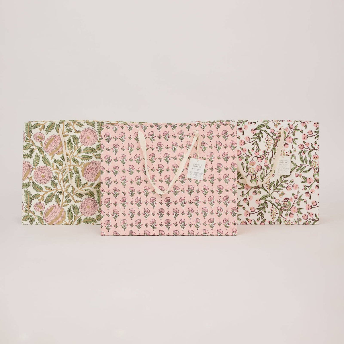 Block Printed Gift Bags - Blush Refresh - Large