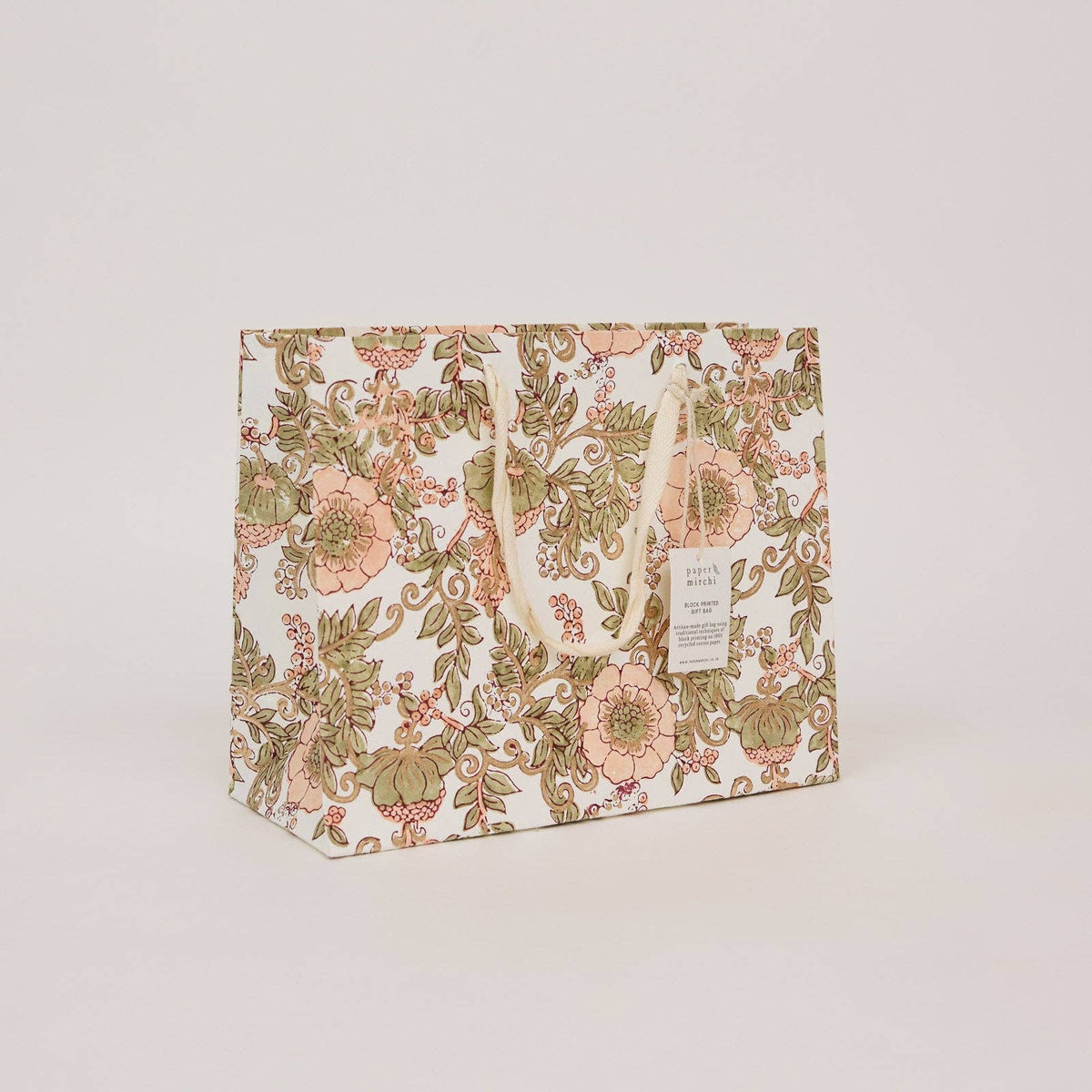 Block Printed Gift Bags - Terracotta - Medium