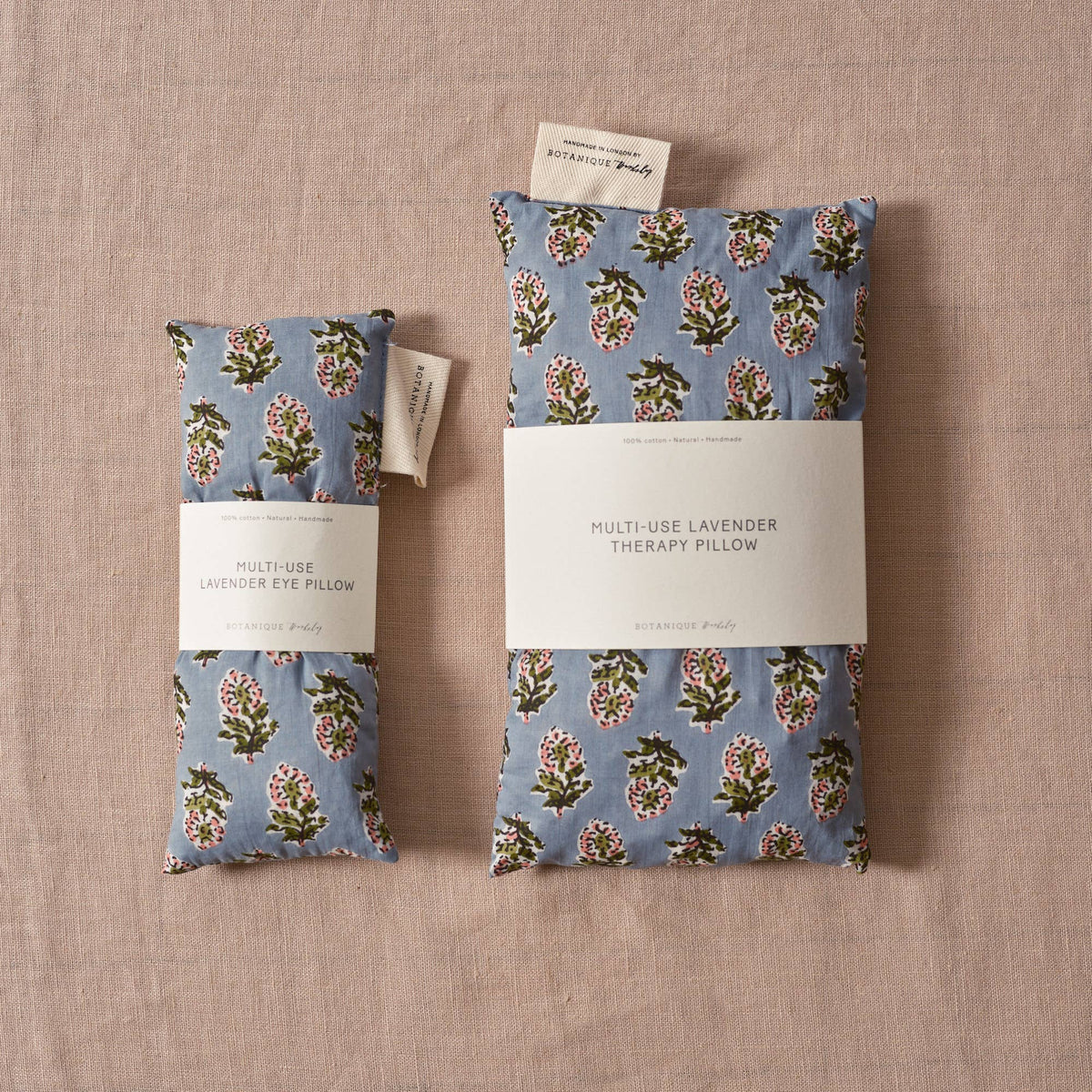 Multi-Use Lavender Eye Pillow - Block Print Blue Floral